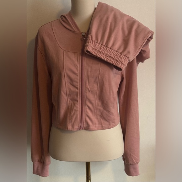 kirundo Tops - Women's Pink Hoodie and Joggers Set Medium